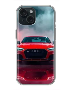 Чохол для iPhone 15 з картинкою «Audi RS — червоний стиль»