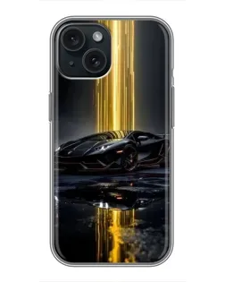 Чохол для iPhone 15 з картинкою «Нічний Lamborghini драйв»