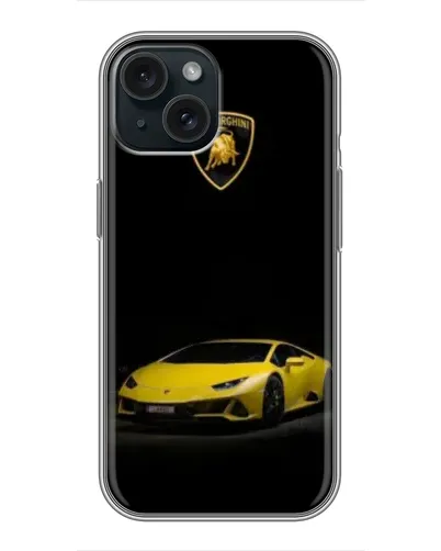 Чохол для iPhone 15 з картинкою «Lamborghini жовтий акцент»