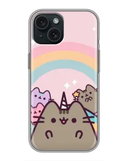 Чохол для iPhone 15 з картинкою «Єдиноріг Pusheen»