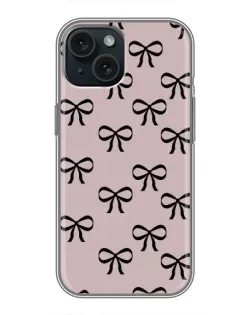 Чохол для iPhone 15 з картинкою «Чорні бантики»