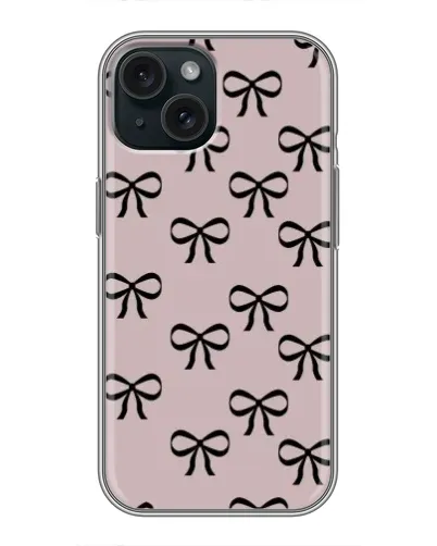 Чохол для iPhone 15 з картинкою «Чорні бантики»