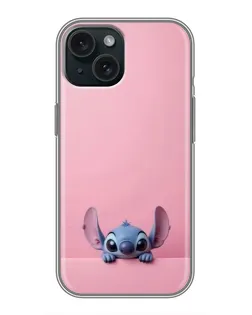 Чехол для iPhone 15 с картинкой «Stitch выглядывает» Чехол для iPhone 15 с картинкой «Stitch выглядывает»