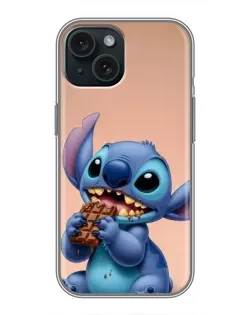 Чехол для iPhone 15 с картинкой «Стич ест шоколад» Чехол для iPhone 15 с картинкой «Стич ест шоколад»