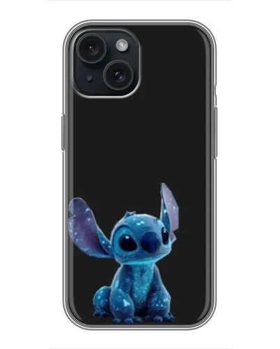 Чехол для iPhone 15 с картинкой «Стич на черном» Чехол для iPhone 15 с картинкой «Стич на черном»