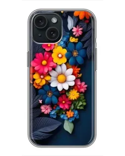 Чехол для iPhone 15 с картинкой «Цветочная феерия»