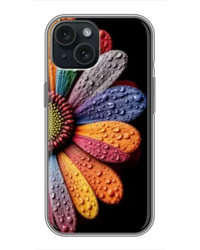 Чохол для iPhone 15 з картинкою «Райдужна квітка»