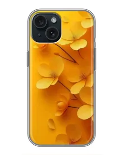 Чехол для iPhone 15 с картинкой «Золотые лепестки»