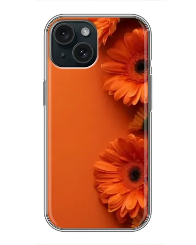 Чохол для iPhone 15 з картинкою «Помаранчеві гербери»