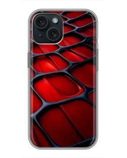 Чохол для iPhone 15 з картинкою «Червона глянцева сітка»