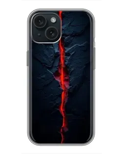 Чохол для iPhone 15 з картинкою «Червона лавова тріщина»