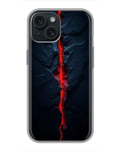 Чохол для iPhone 15 з картинкою «Червона лавова тріщина»