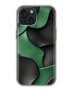 Чохол для iPhone 15 з картинкою «Зелені шкіряні хвилі»