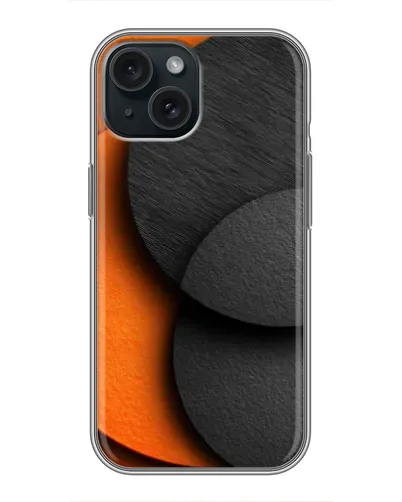 Чохол для iPhone 15 з картинкою «Геометрія помаранчевих кіл»