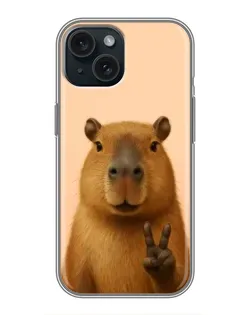 Чохол для iPhone 15 з картинкою «Капібара вікторія»