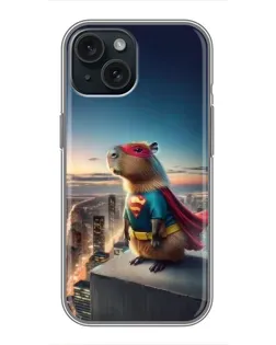 Чохол для iPhone 15 з картинкою «Капі-мен супергерой»
