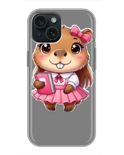Чохол для iPhone 15 з картинкою «Дівчинка капібара»