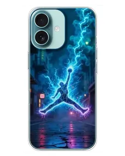 Чохол для iPhone 16 Plus з картинкою «Jordan Gold Jumpman»
