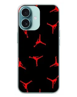 Чохол для iPhone 16 Plus з картинкою «Jordan Red Pattern»