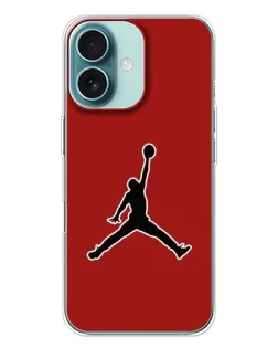 Чехол для iPhone 16 Plus с картинкой «Jordan Red Back»