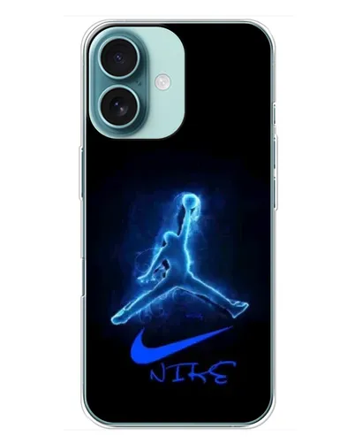 Чехол для iPhone 16 Plus с картинкой «Jordan Neon Blue» Чехол для iPhone 16 Plus с картинкой «Jordan Neon Blue»