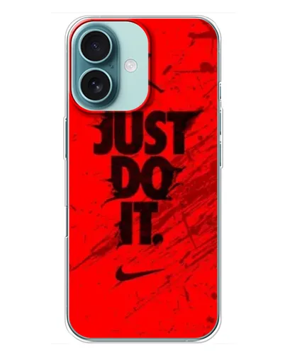 Чехол для iPhone 16 Plus с картинкой «Nike Just Do It» Чехол для iPhone 16 Plus с картинкой «Nike Just Do It»