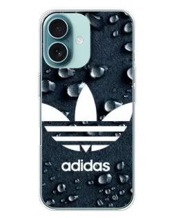 Чохол для iPhone 16 Plus з картинкою «Adidas Trefoil Blue»