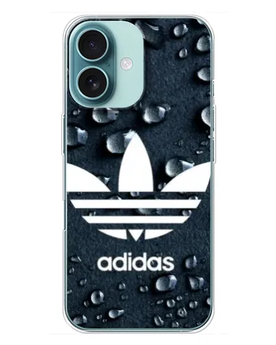 Чехол для iPhone 16 Plus с картинкой «Adidas Trefoil Blue» Чехол для iPhone 16 Plus с картинкой «Adidas Trefoil Blue»