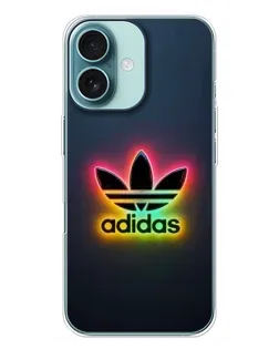 Чехол для iPhone 16 Plus с картинкой «Неоновый Adidas»