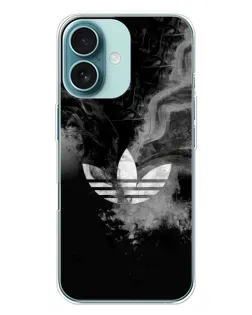 Чехол для iPhone 16 Plus с картинкой «Абстрактный дым Adidas»