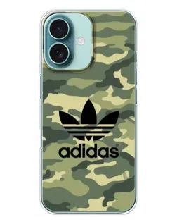 Чехол для iPhone 16 Plus с картинкой «Милитари стиль Adidas»