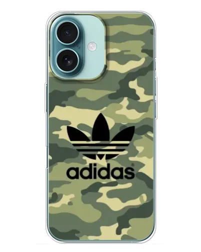 Чехол для iPhone 16 Plus с картинкой «Милитари стиль Adidas» Чехол для iPhone 16 Plus с картинкой «Милитари стиль Adidas»