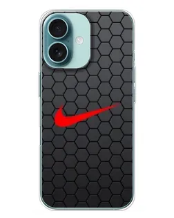 Чохол для iPhone 16 Plus з картинкою «Nike — карбонова сітка»