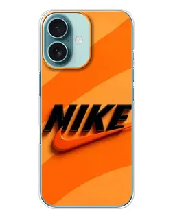 Чохол для iPhone 16 Plus з картинкою «Помаранчевий драйв Nike»