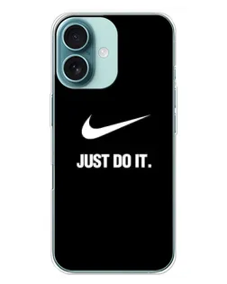 Чехол для iPhone 16 Plus с картинкой «Классический принт Nike»