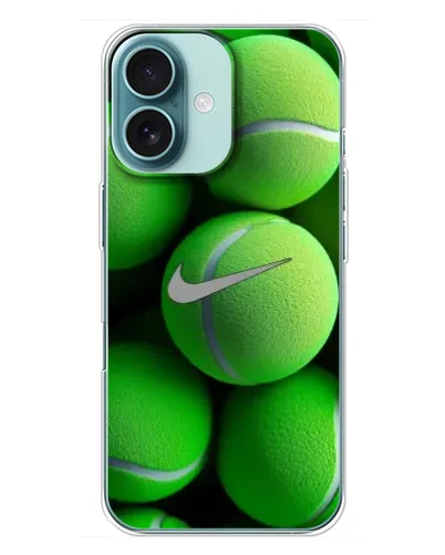 Чехол для iPhone 16 Plus с картинкой «Теннисные мячи Найк» Чехол для iPhone 16 Plus с картинкой «Теннисные мячи Найк»