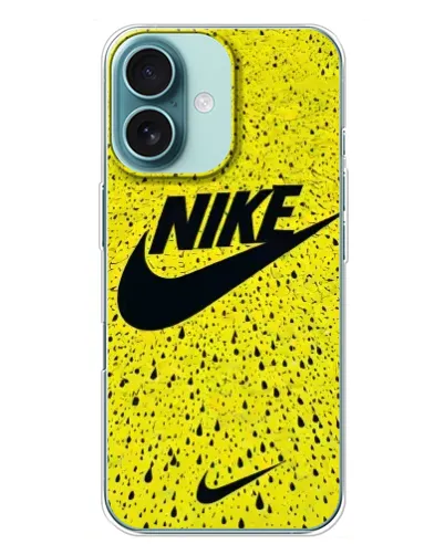 Чехол для iPhone 16 Plus с картинкой «Желтый текстурный Nike» Чехол для iPhone 16 Plus с картинкой «Желтый текстурный Nike»