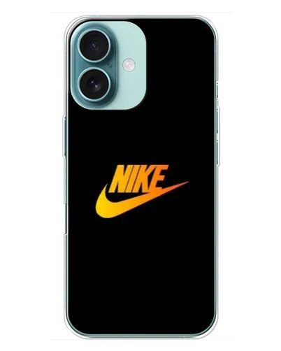 Чохол для iPhone 16 Plus з картинкою «Золотий логотип Nike»