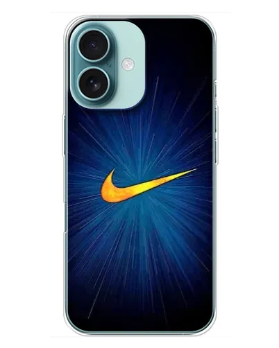 Чехол для iPhone 16 Plus с картинкой «Синий пульс Nike» Чехол для iPhone 16 Plus с картинкой «Синий пульс Nike»