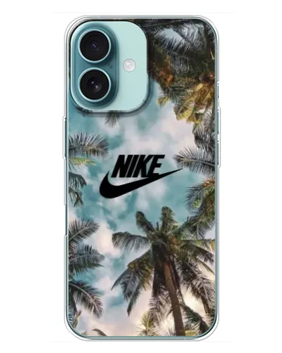 Чехол для iPhone 16 Plus с картинкой «Тропический принт Nike» Чехол для iPhone 16 Plus с картинкой «Тропический принт Nike»