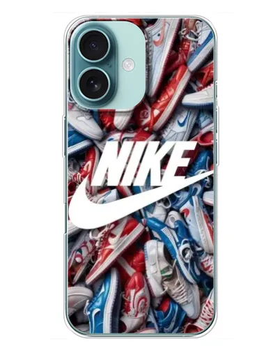 Чехол для iPhone 16 Plus с картинкой «Коллаж кроссовок Найк» Чехол для iPhone 16 Plus с картинкой «Коллаж кроссовок Найк»