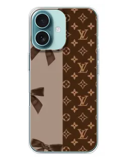 Чехол для iPhone 16 Plus с картинкой «Louis Vuitton — банты»