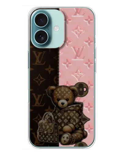 Чехол для iPhone 16 Plus с картинкой «Мишка в стиле LV» Чехол для iPhone 16 Plus с картинкой «Мишка в стиле LV»