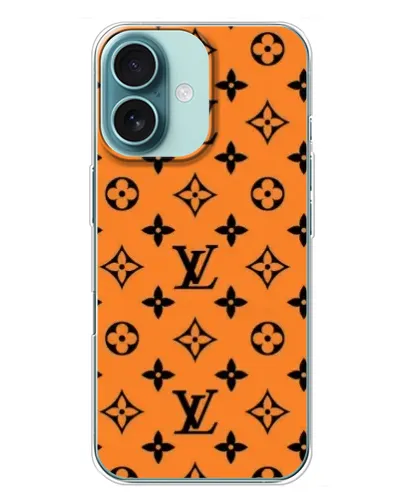Чехол для iPhone 16 Plus с картинкой «Оранжевый стиль LV» Чехол для iPhone 16 Plus с картинкой «Оранжевый стиль LV»