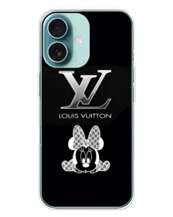 Чехол для iPhone 16 Plus с картинкой «LV и Минни Маус»