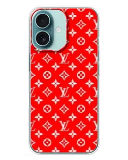 Чехол для iPhone 16 Plus с картинкой «Яркий паттерн LV»