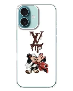 Чехол для iPhone 16 Plus с картинкой «LV и Микки Маус»