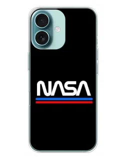 Чохол для iPhone 16 Plus з картинкою «NASA — класика Red Blue»
