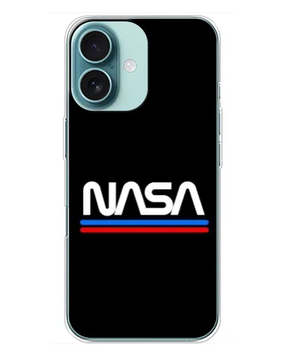 Чехол для iPhone 16 Plus с картинкой «NASA — классика Red Blue» Чехол для iPhone 16 Plus с картинкой «NASA — классика Red Blue»
