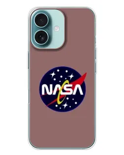 Чехол для iPhone 16 Plus с картинкой «NASA — ретро космос»